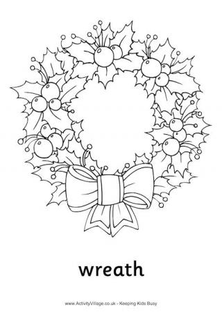 Christmas wreath louring pages