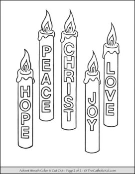 Advent wreath coloring pages activities blessing by thecatholickid