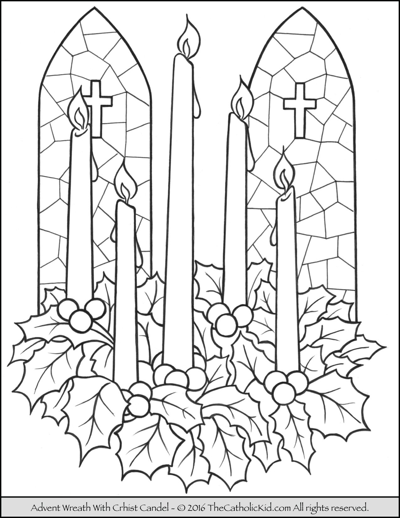 Advent wreath coloring page