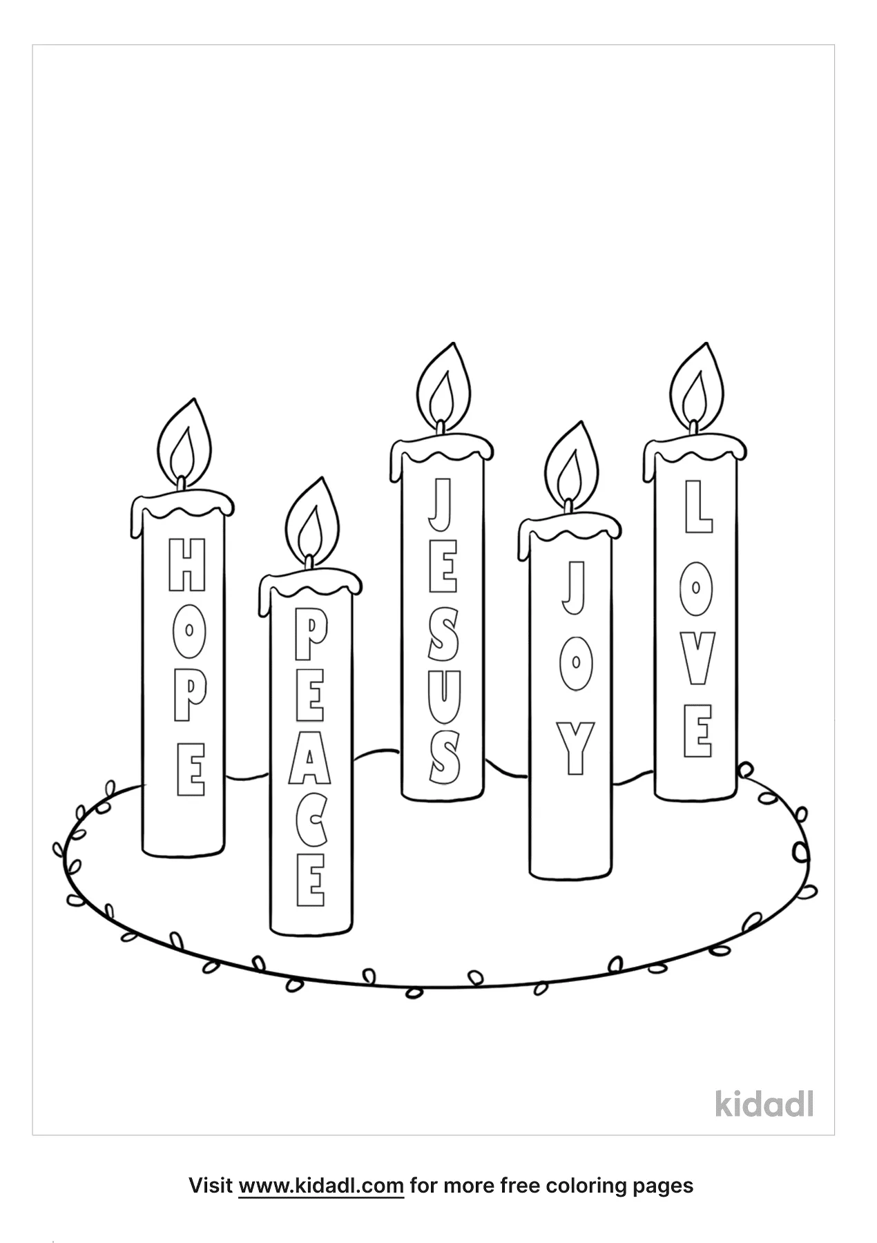 Free advent wreath coloring page coloring page printables