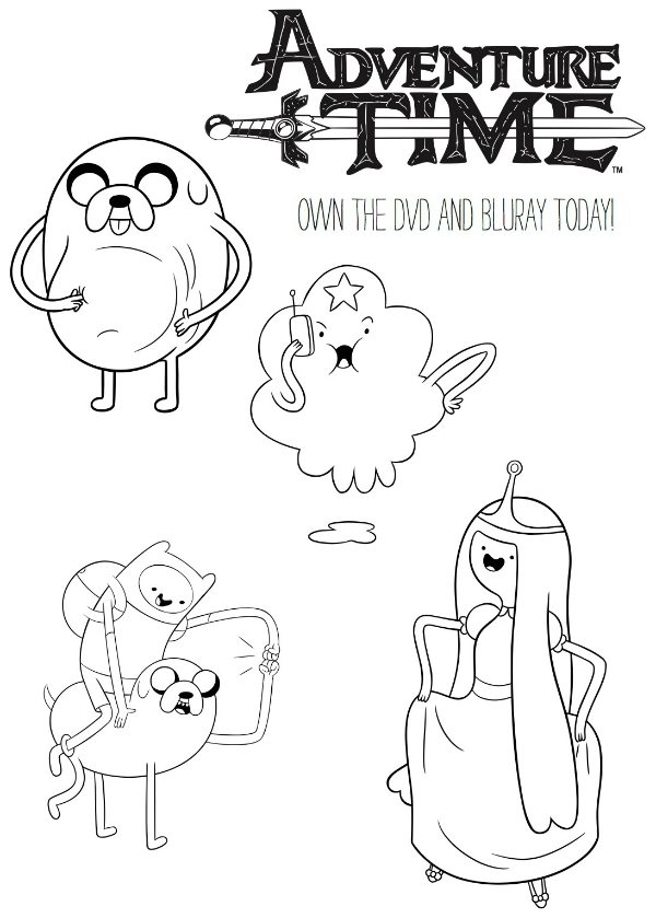 Free printable adventure time coloring page