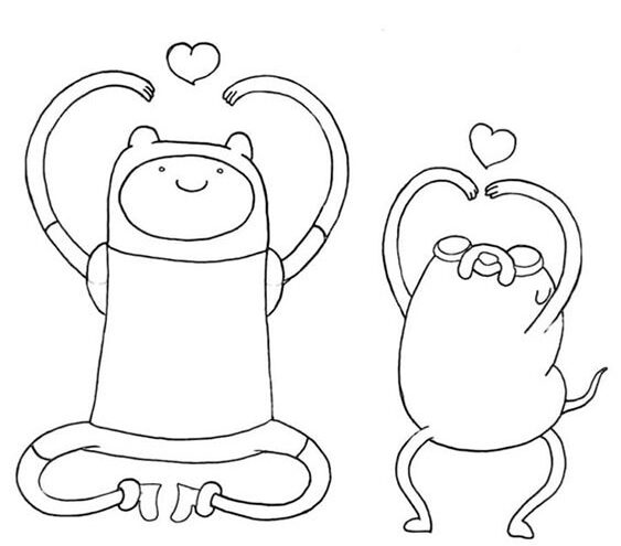 Free easy to print adventure time coloring pages