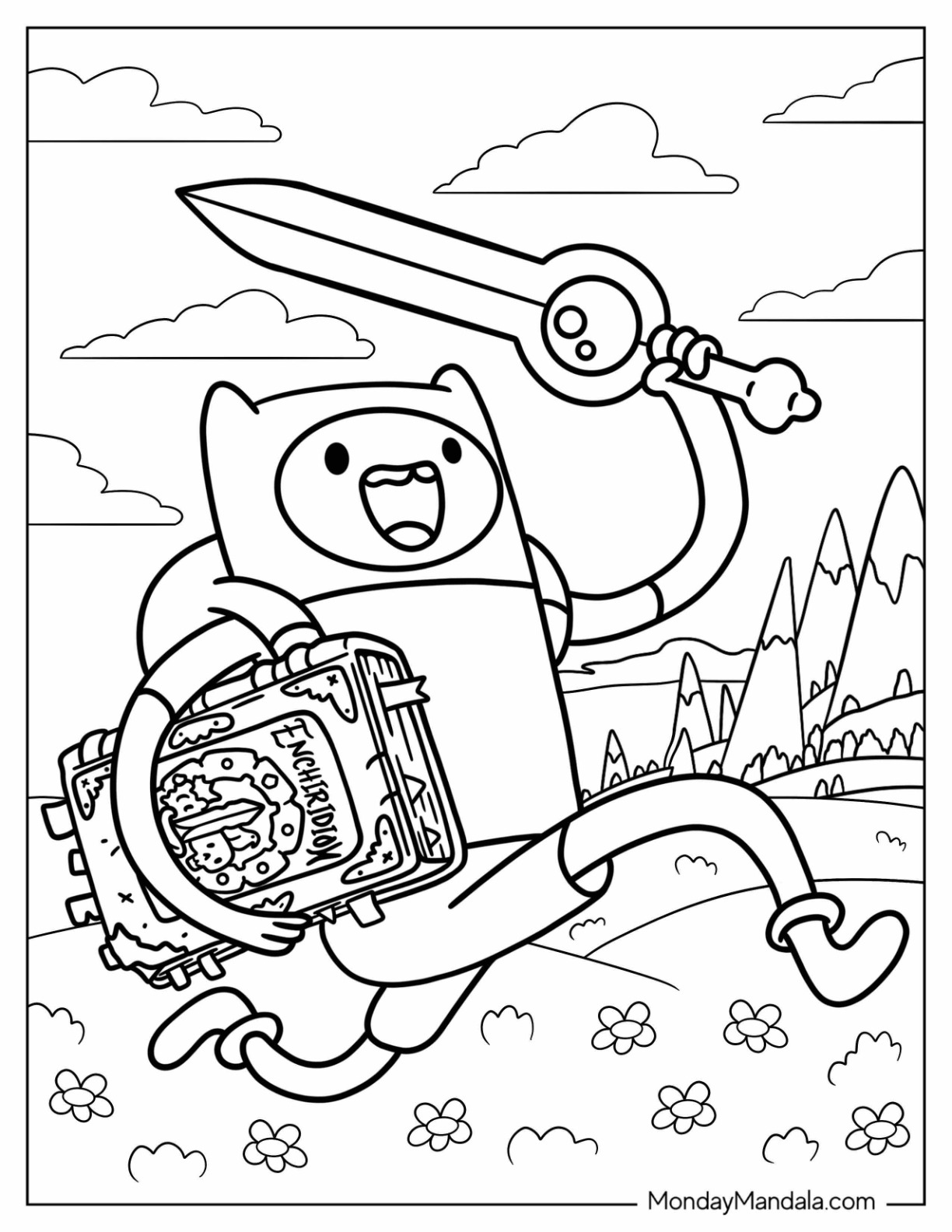 Adventure time coloring pages free pdf printables