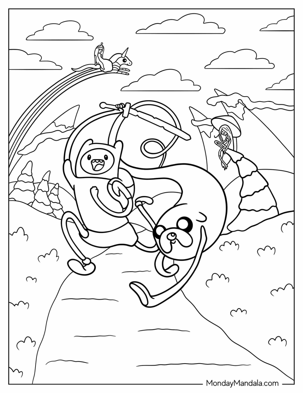 Adventure time coloring pages free pdf printables