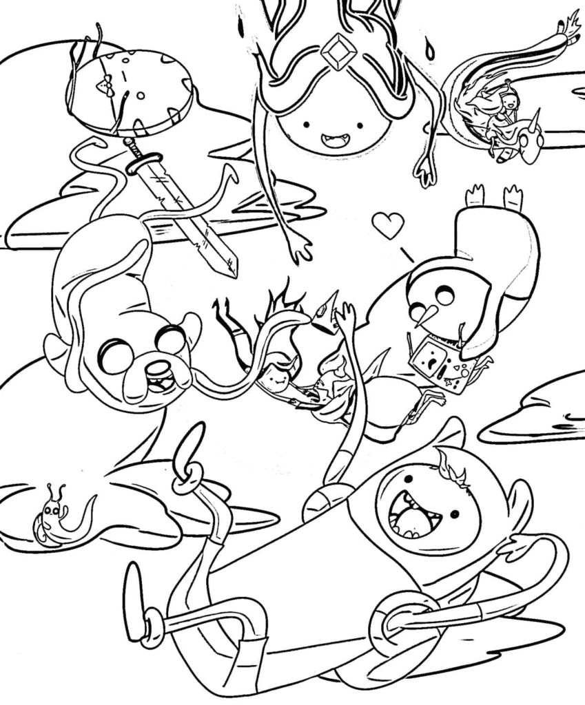 Adventure time coloring pages printable for free download