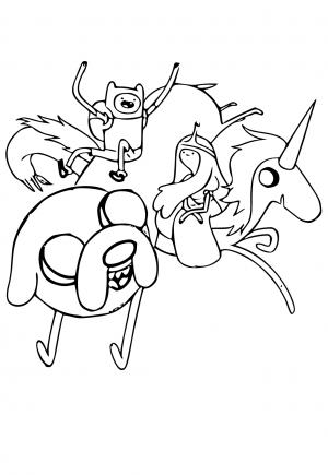 Free printable adventure time coloring pages for adults and kids