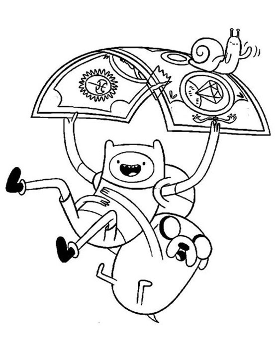 Free easy to print adventure time coloring pages