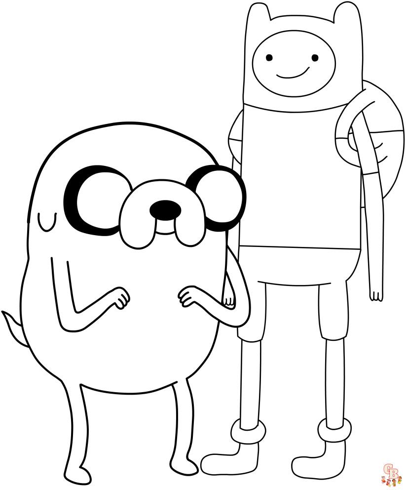 Finn and jake coloring pages printable free and easy options