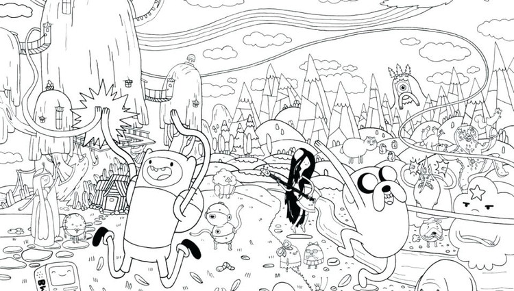 Adventure time coloring pages printable pdf