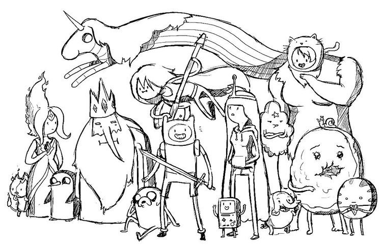 Adventure time coloring pages printable pdf