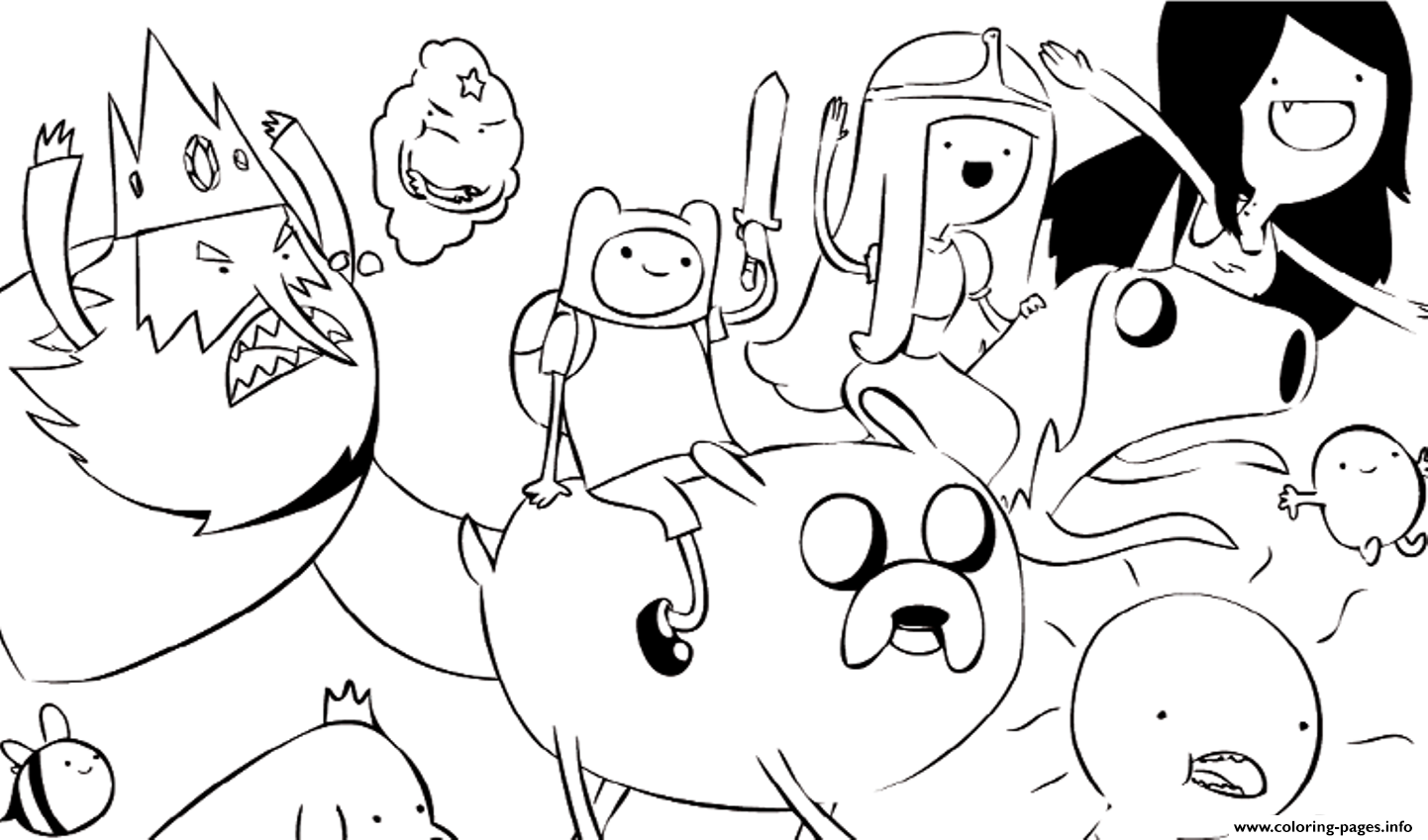 Adventure time s cartoone coloring page printable