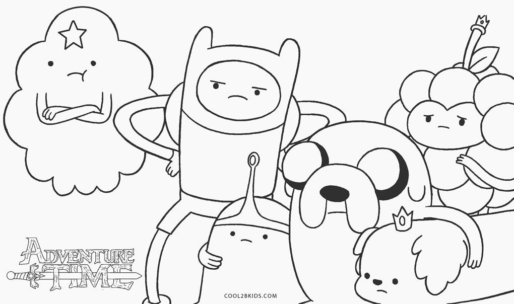 Free printable adventure time coloring pages for kids