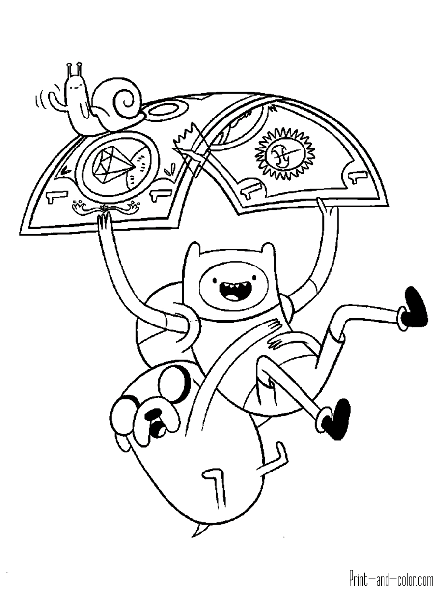 Adventure time coloring pages print and color