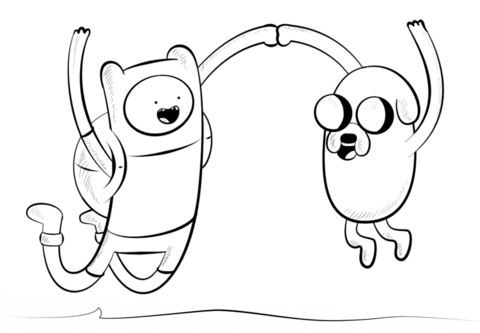 Jake and finn coloring page free printable coloring pages