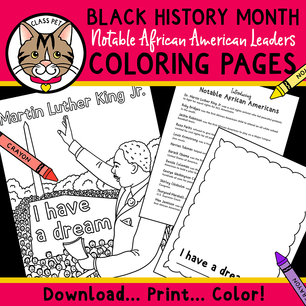 Black history month coloring pages made by teachers