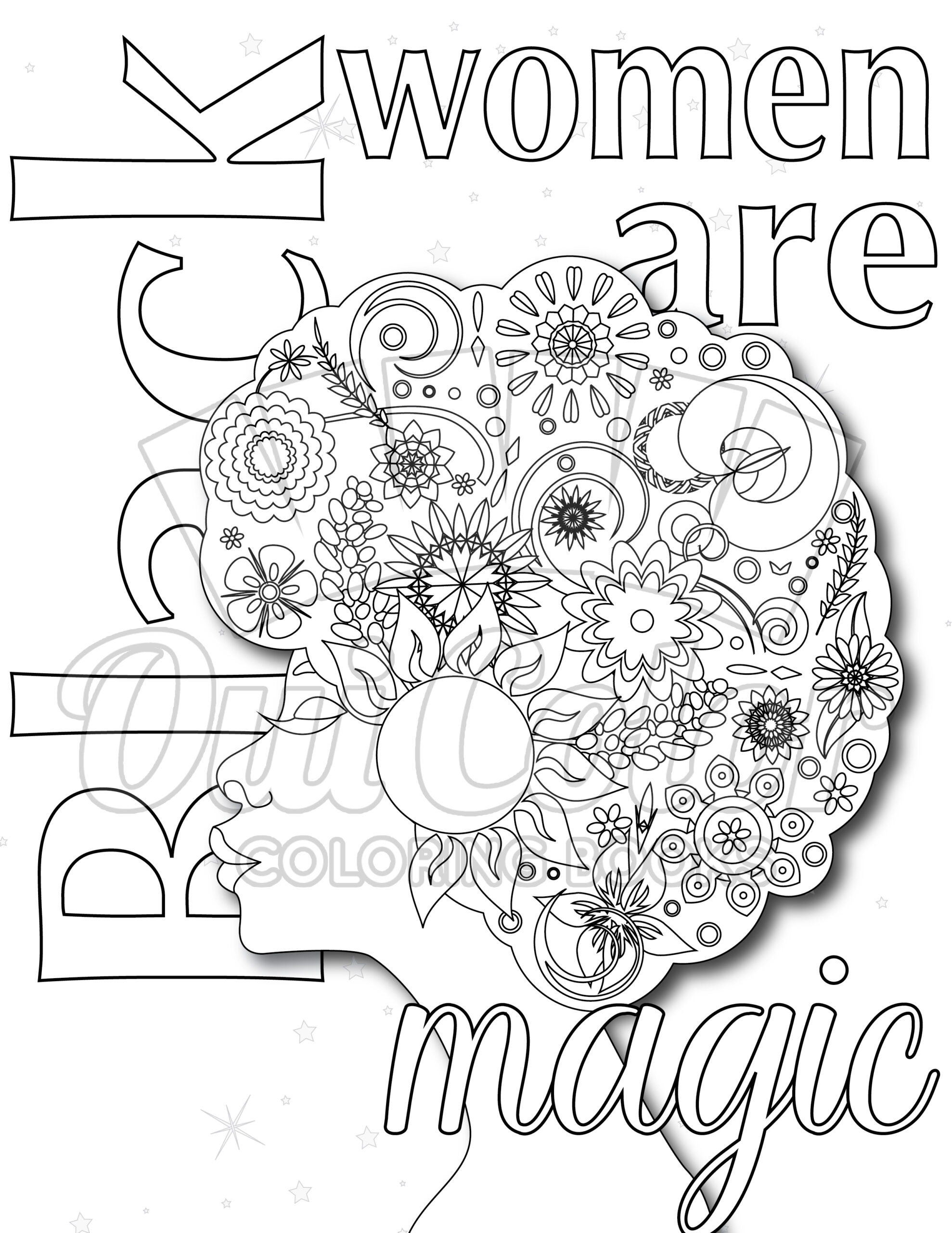 Black girl magic coloring page no