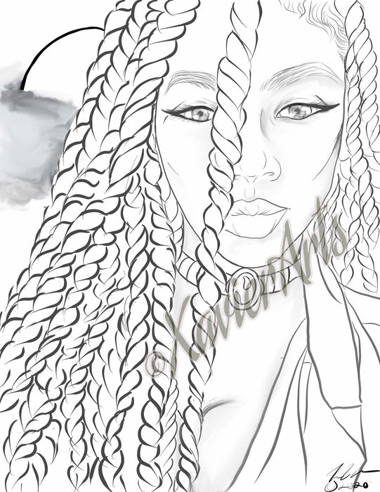 Beautiful black women printable coloring book â