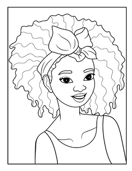 African american girl coloring pages by true source tpt