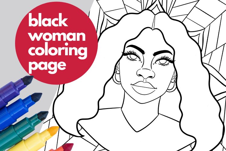 Black woman coloring page black coloring sheet printable