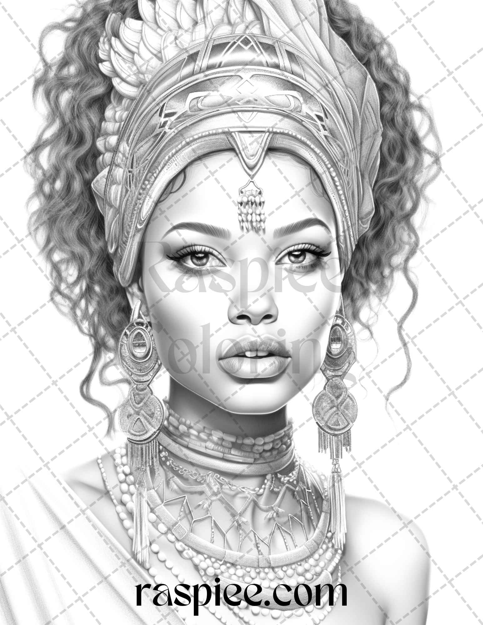 Beautiful african women grayscale coloring pages printable for adul â coloring