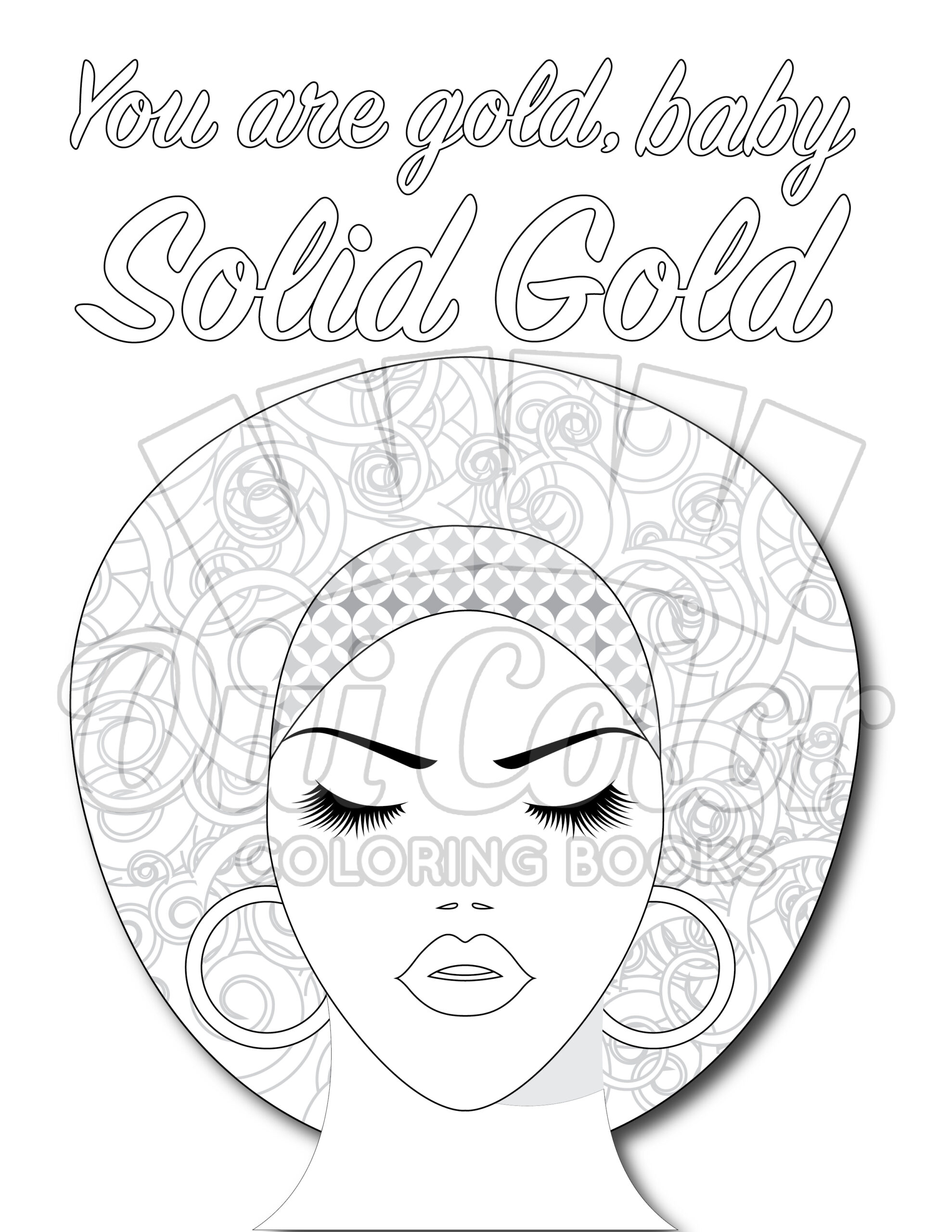 Black girl magic coloring page no