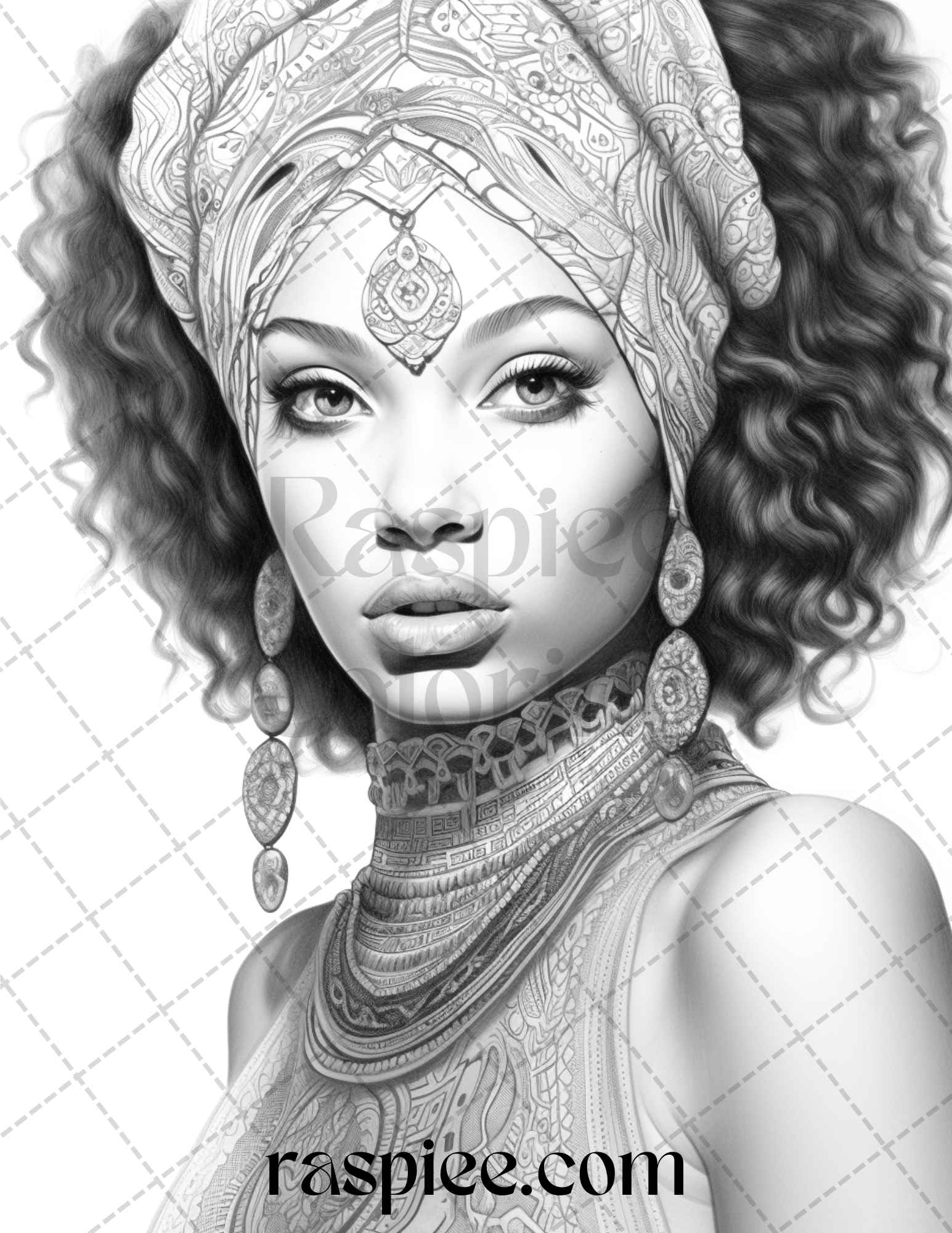 Beautiful african women grayscale coloring pages printable for adul â coloring