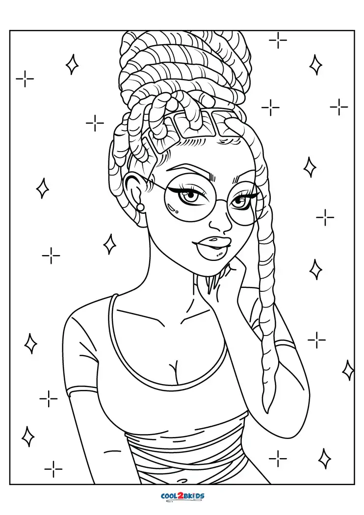 Free printable black girl coloring pages for kids