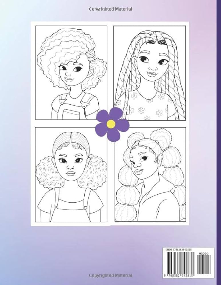 Beautiful black girl and women empowering coloring book for toddler girls women and adults african american girls coloring book pages full of women perfect for little black boss babes ganteaume