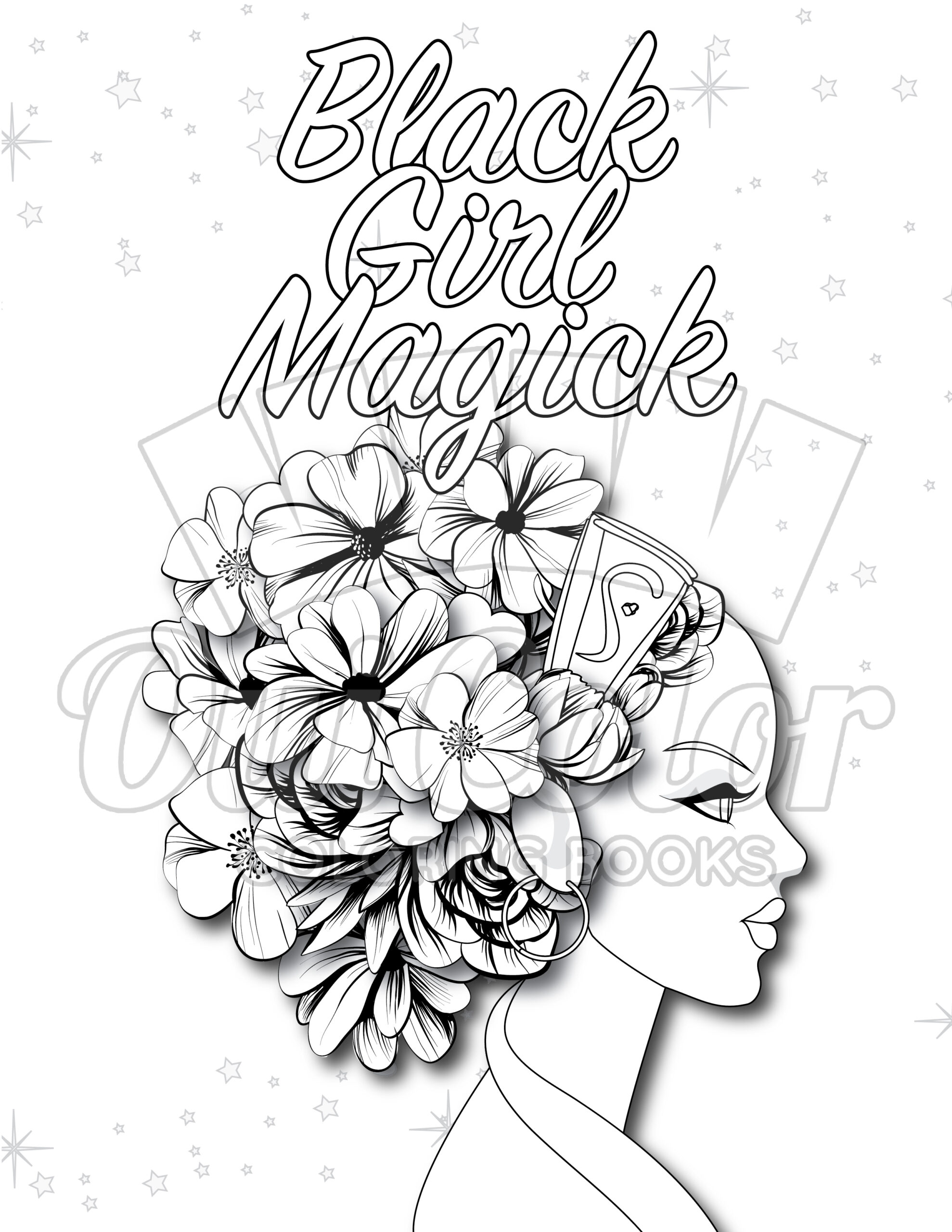 Black girl magic coloring page no