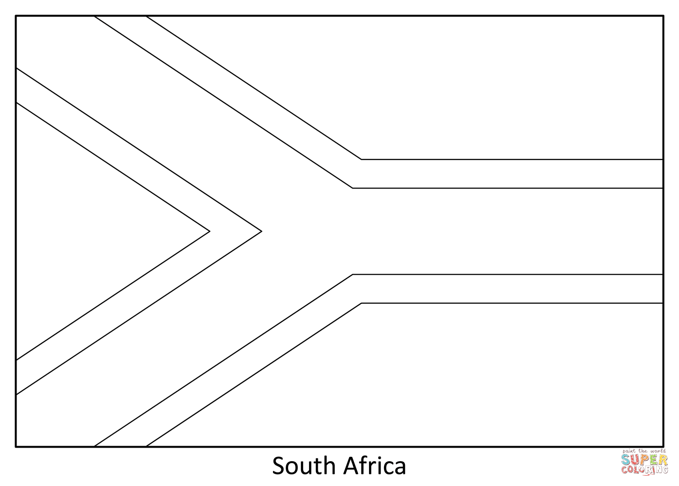 Flag of south africa coloring page free printable coloring pages