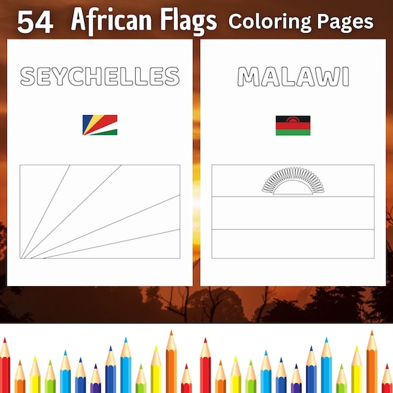 African flags coloring pages printable coloring book adult coloring fantasy coloring pages for adults digital products