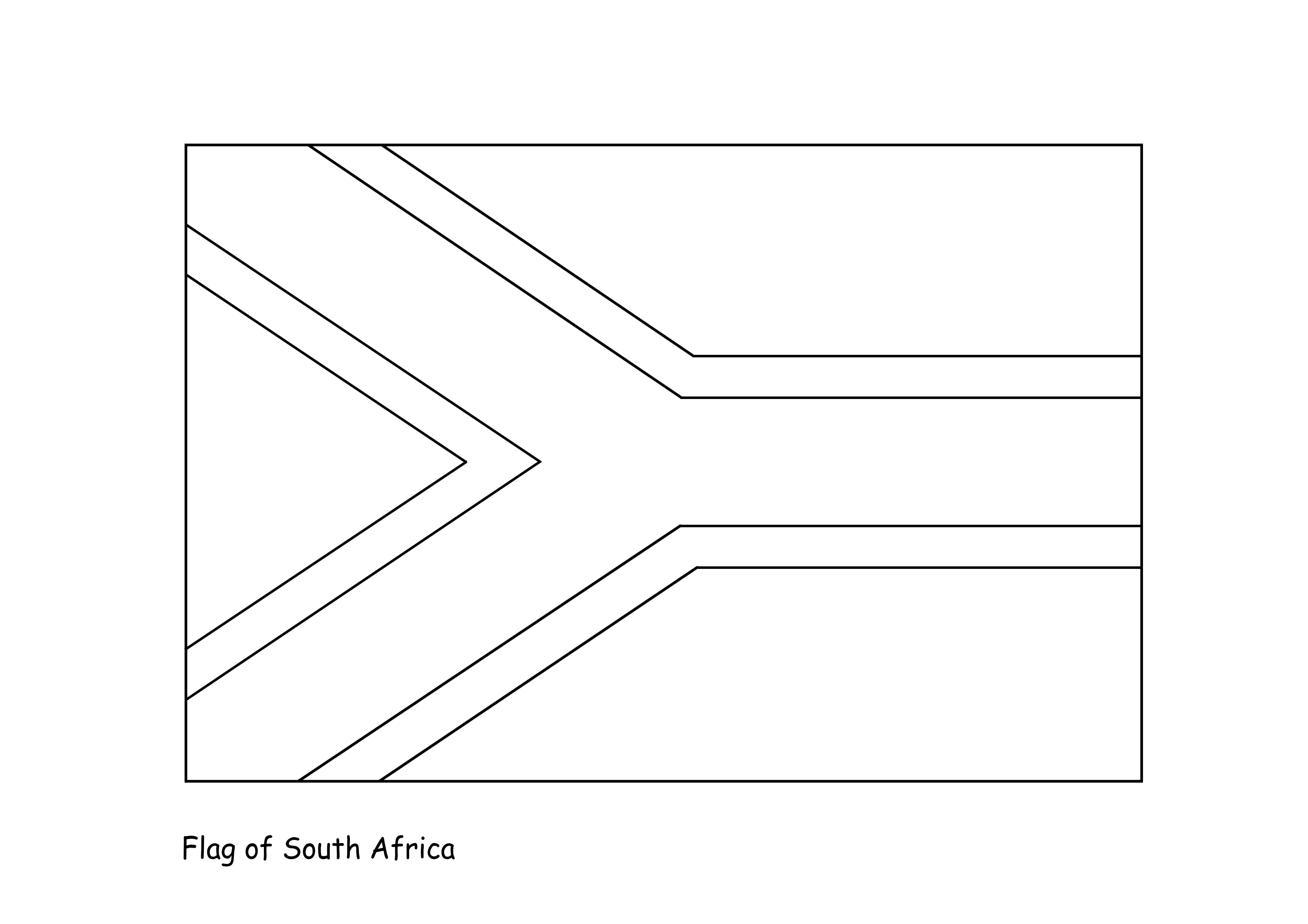 South africa flag to print and color