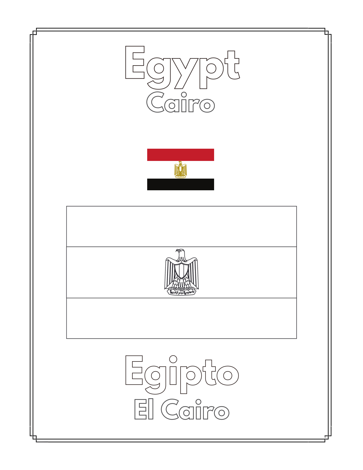 Countries flags capitals in africa bilingual coloring books with audio app