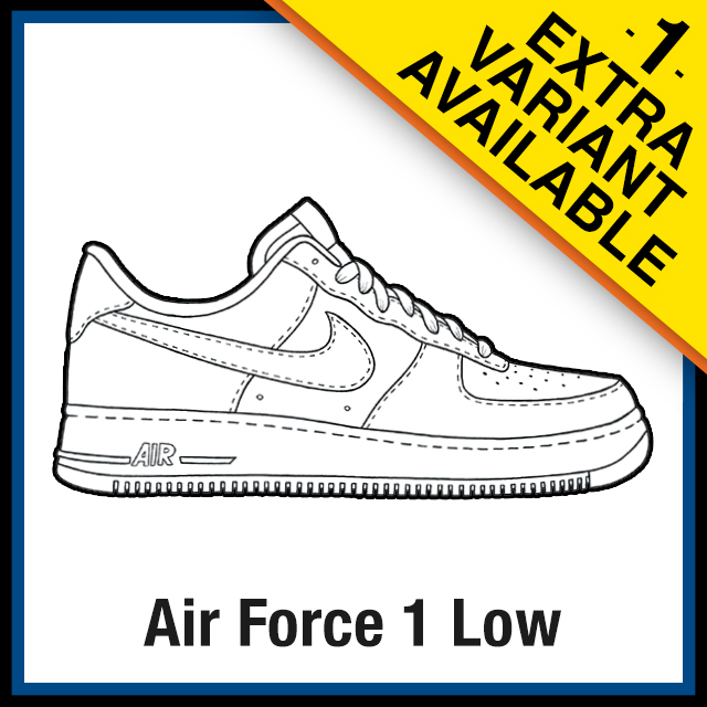 Nike air force low sneaker coloring pages