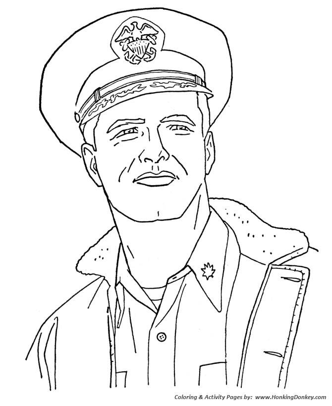 Armed forces day coloring pages us navy officer armed forces holiday coloring page sheet for prek kids