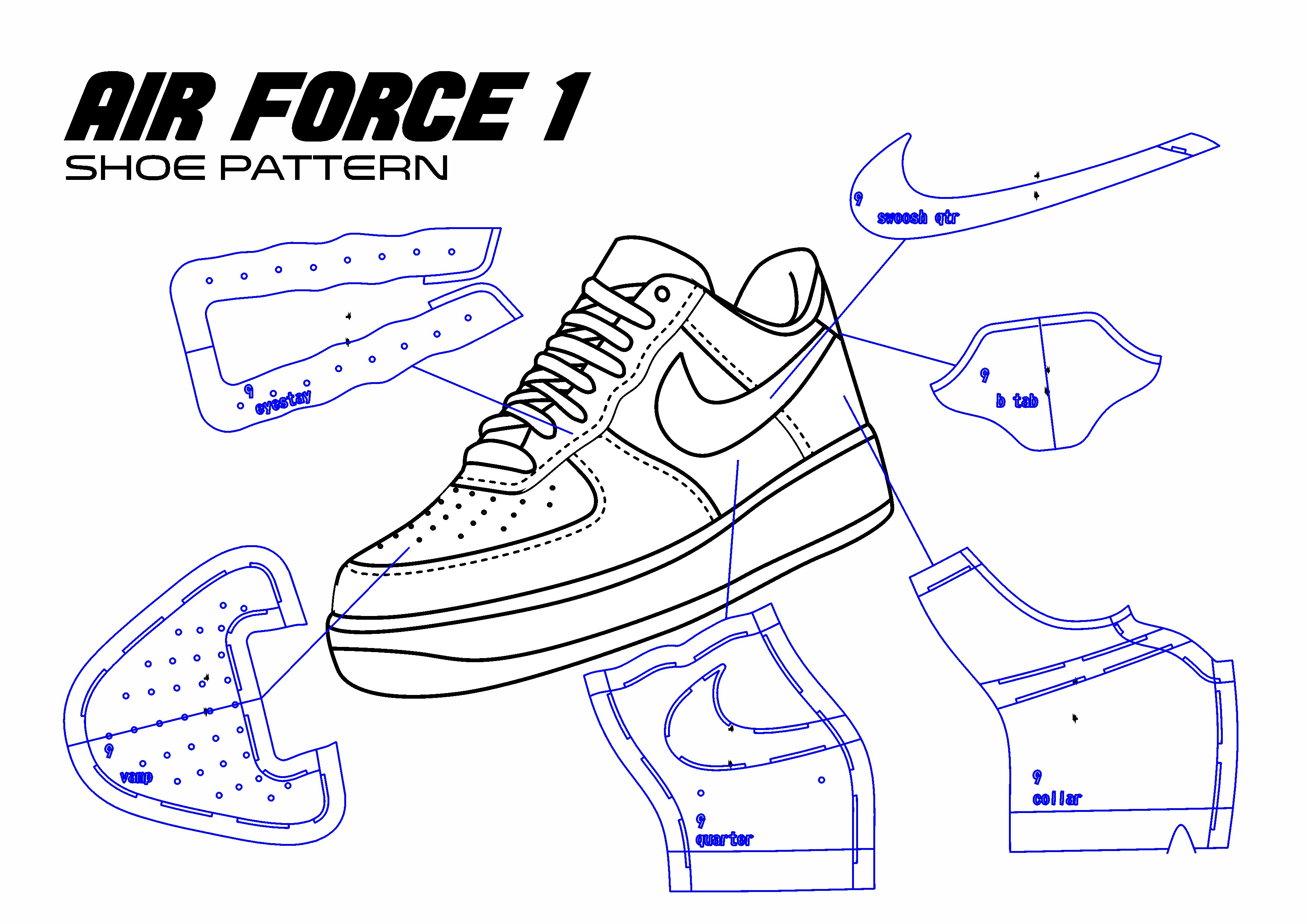 Make you an air force shoe pattern by irfansyahfir