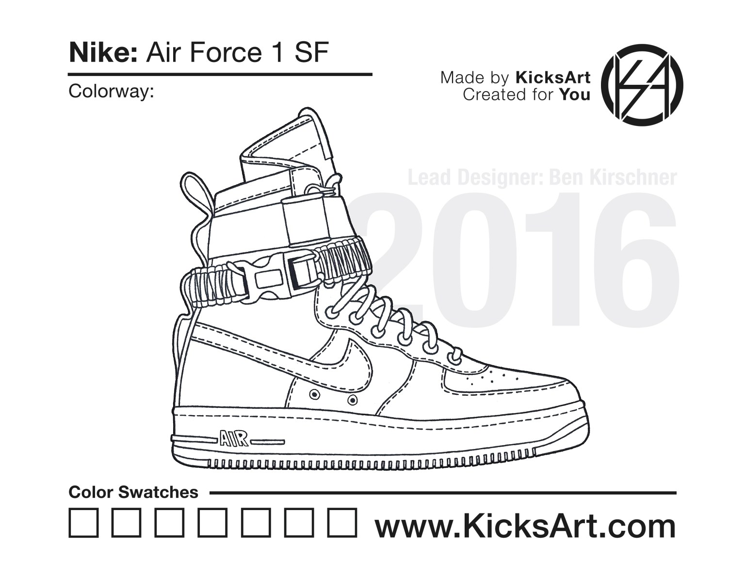 Nike air force sf sneaker coloring pages