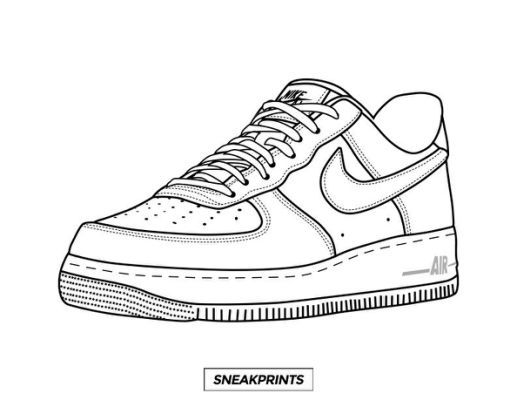 Air force coloring pages at getcolorings sneakers drawing sneaker art sneakers illustration