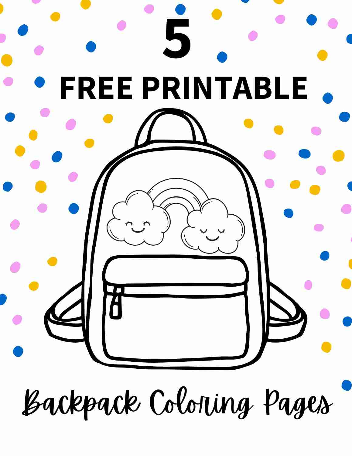 Free printable backpack coloring pages for back to school