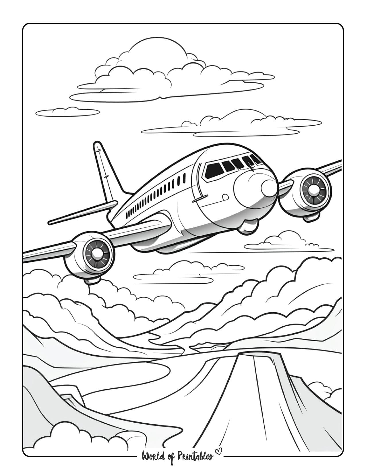 Airplane coloring pages for kids adults