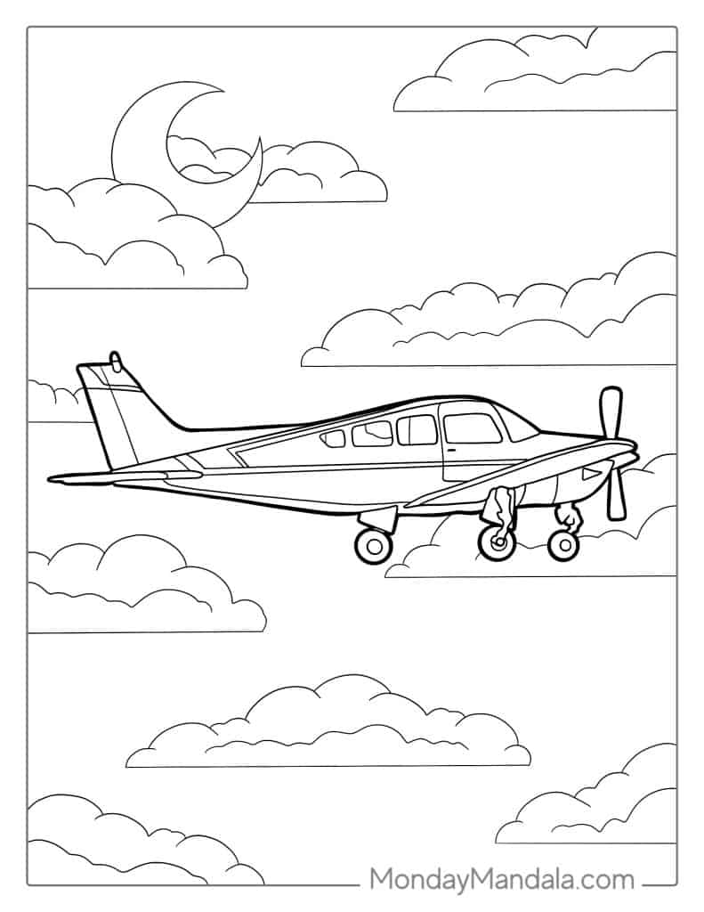 Airplane coloring pages free pdf printables