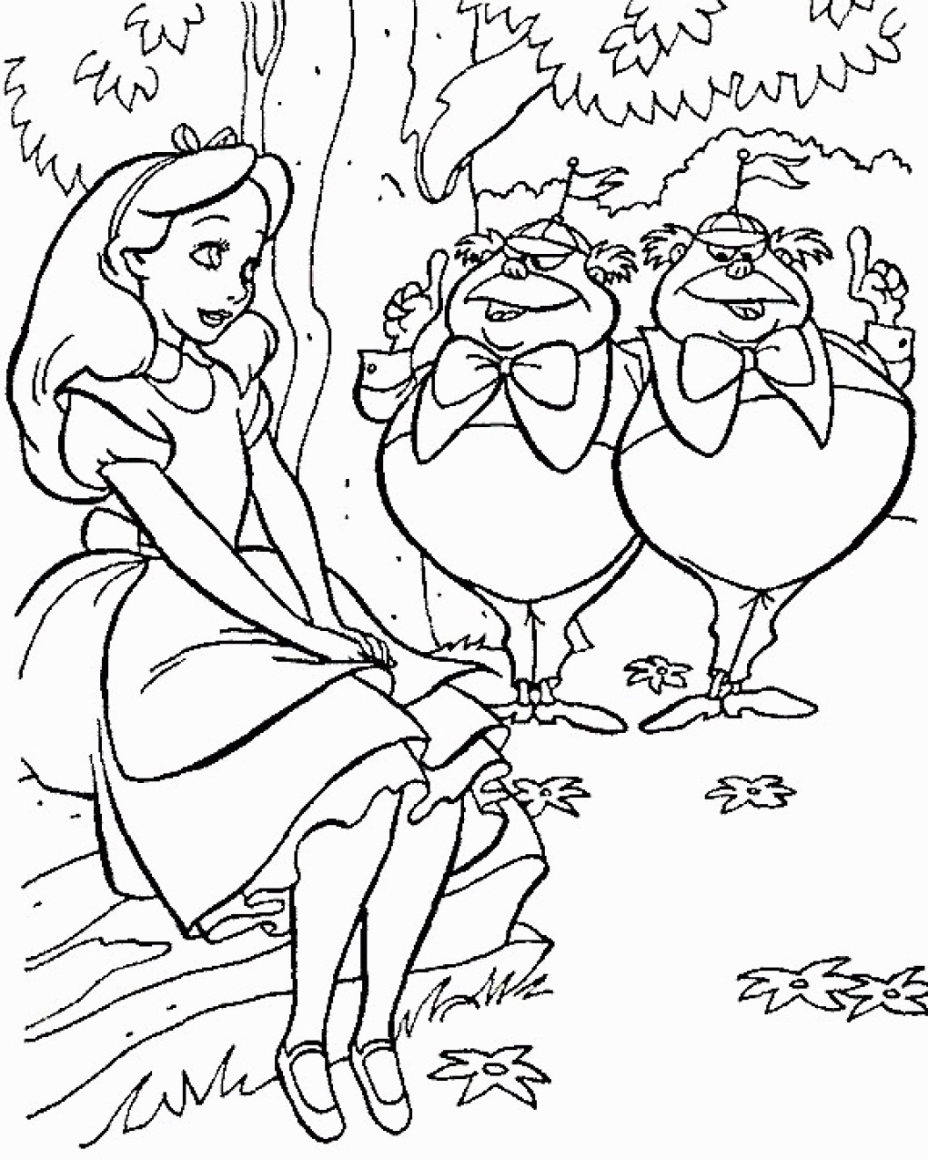 Free printable alice in wonderland coloring pages for kids