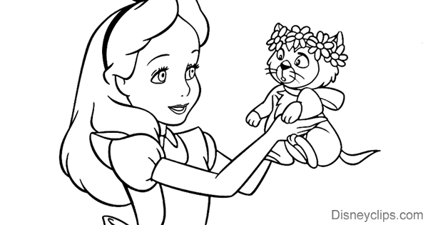 Free printable alice in wonderland coloring pages