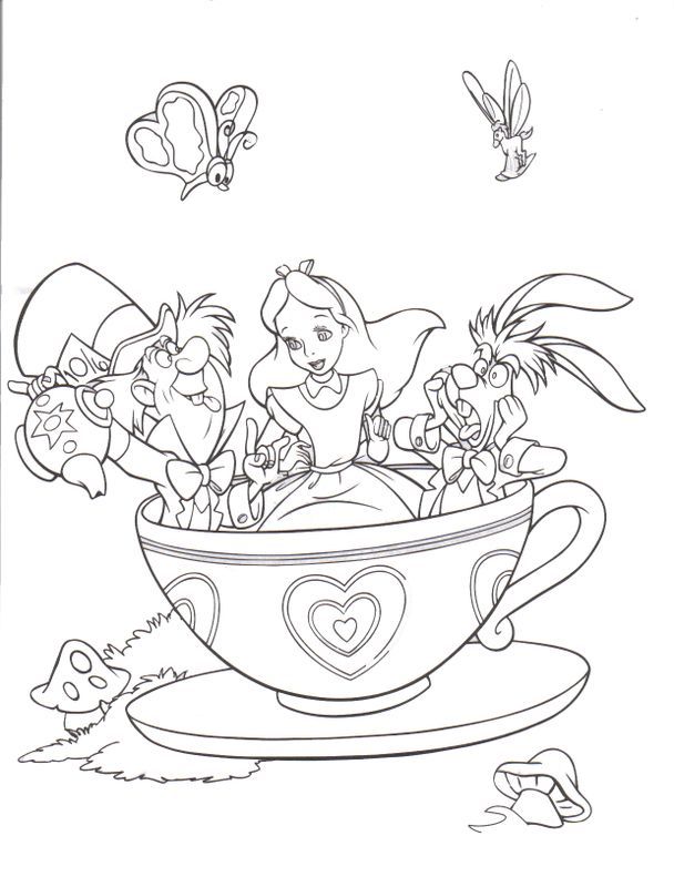 Alice in wonderland color page disney coloring pages alice in wonderland drawings disney colors