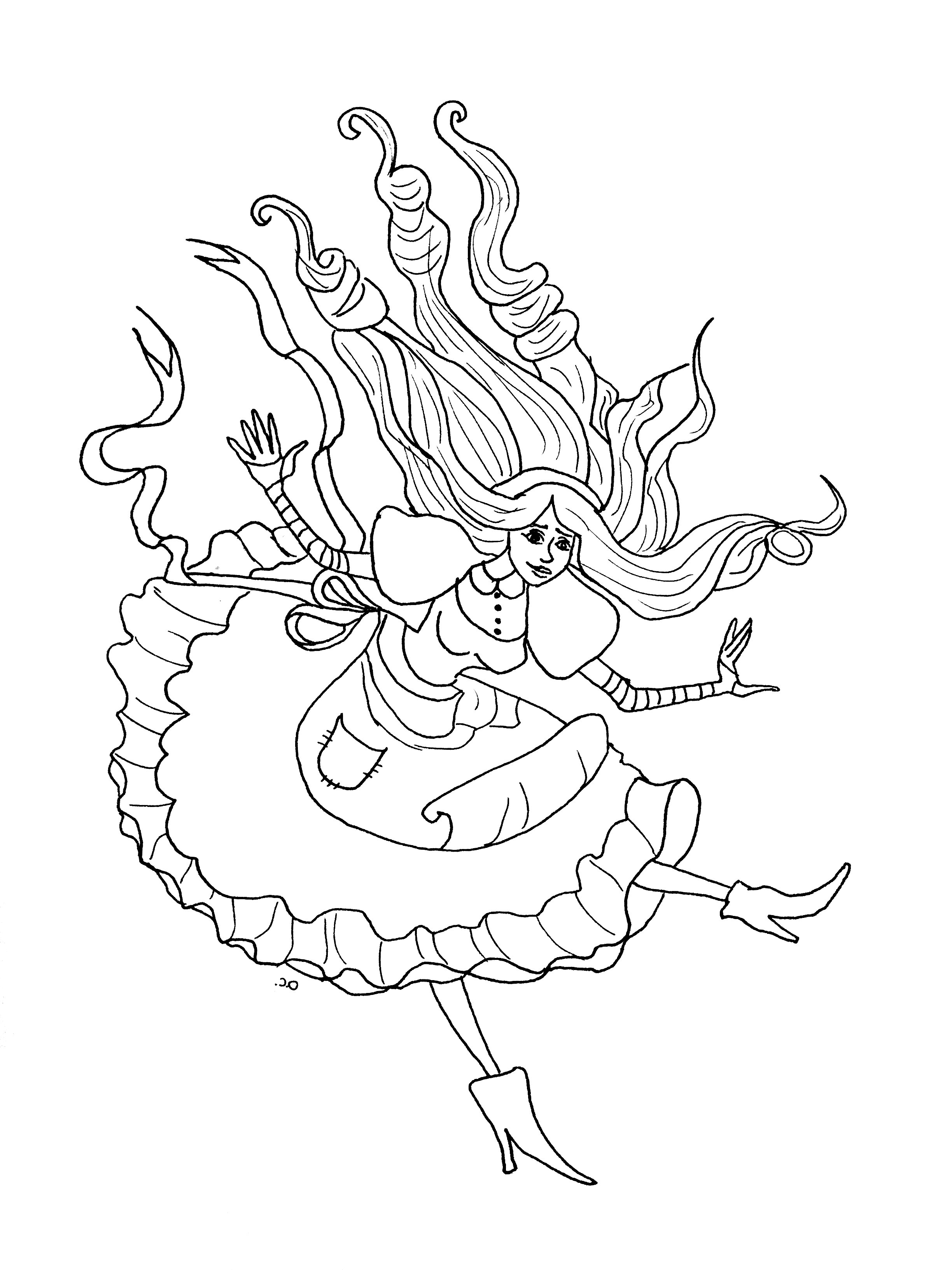 Free printable alice in wonderland coloring pages