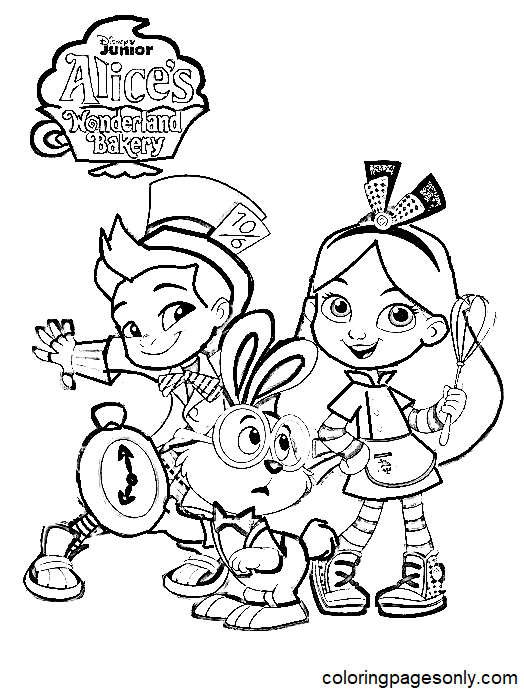 Alices wonderland bakery coloring pages printable for free download