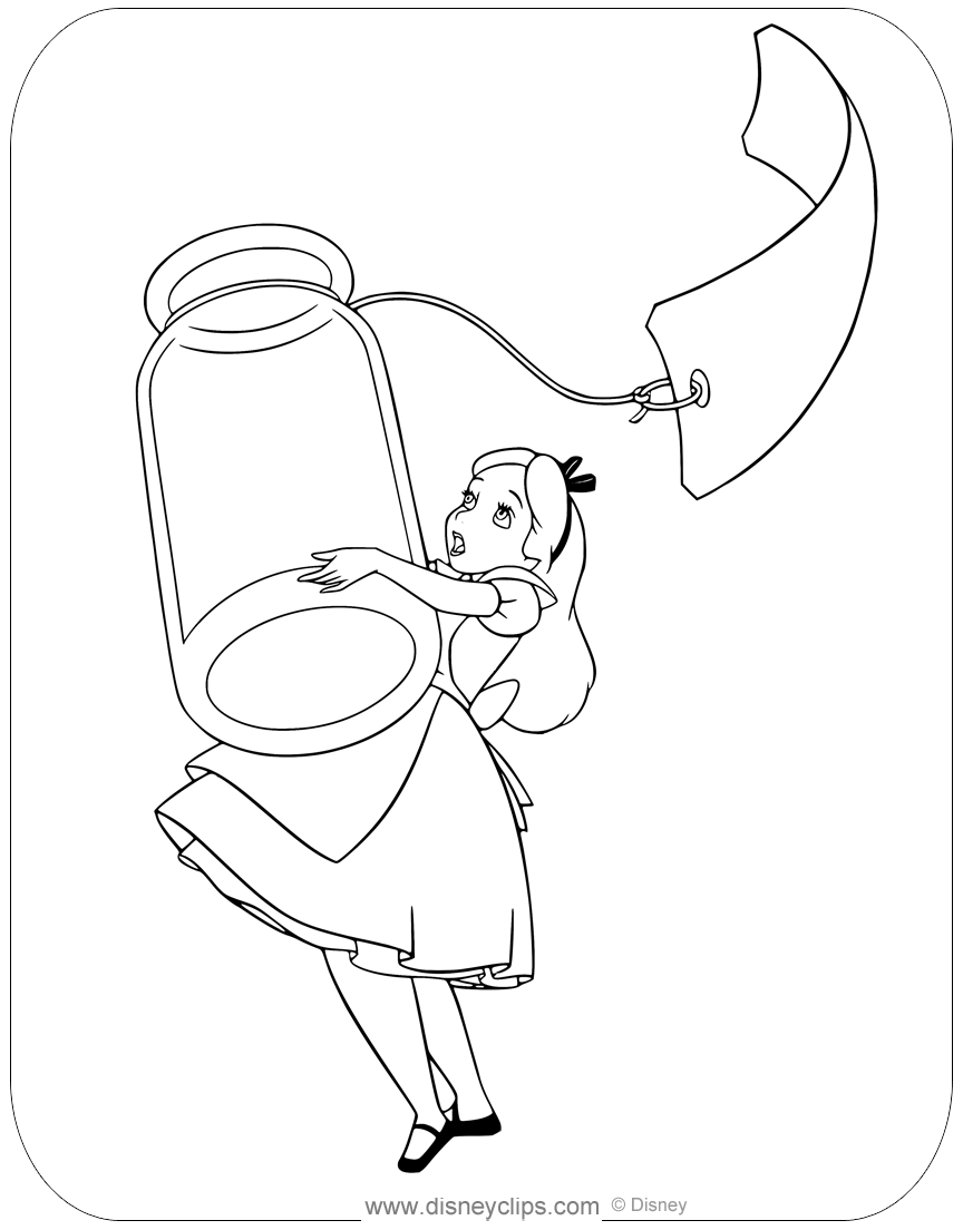 Free printable alice in wonderland coloring pages