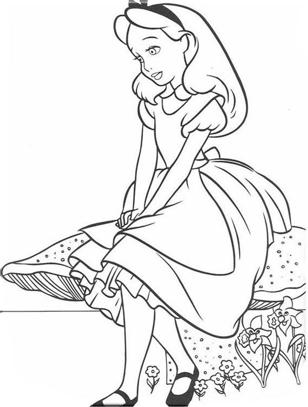 Free printable alice in wonderland coloring pages