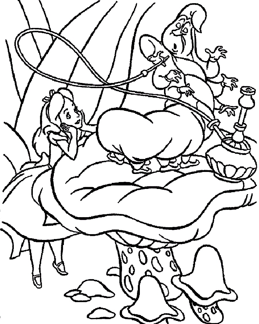 Free printable alice in wonderland coloring pages for kids