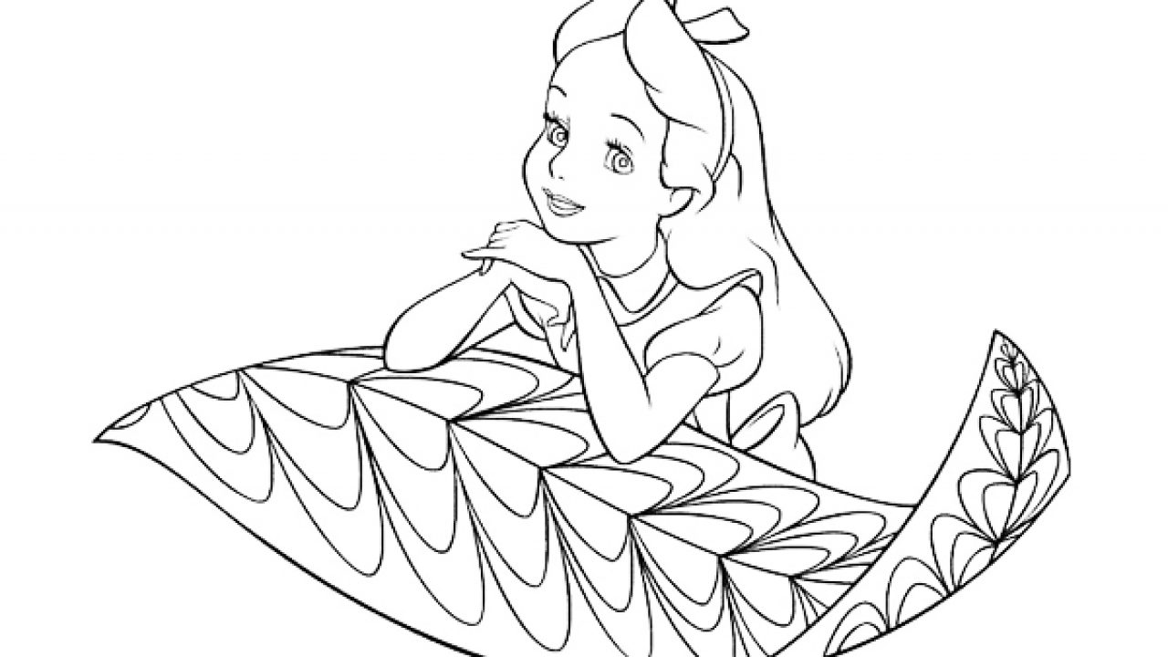 Alice in wonderland coloring pages free for kids